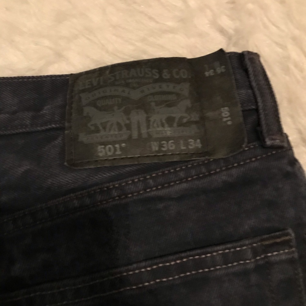 Levi’s 501 Charcoal Gray Button Fly Jeans 36x34 - Picture 6 of 7